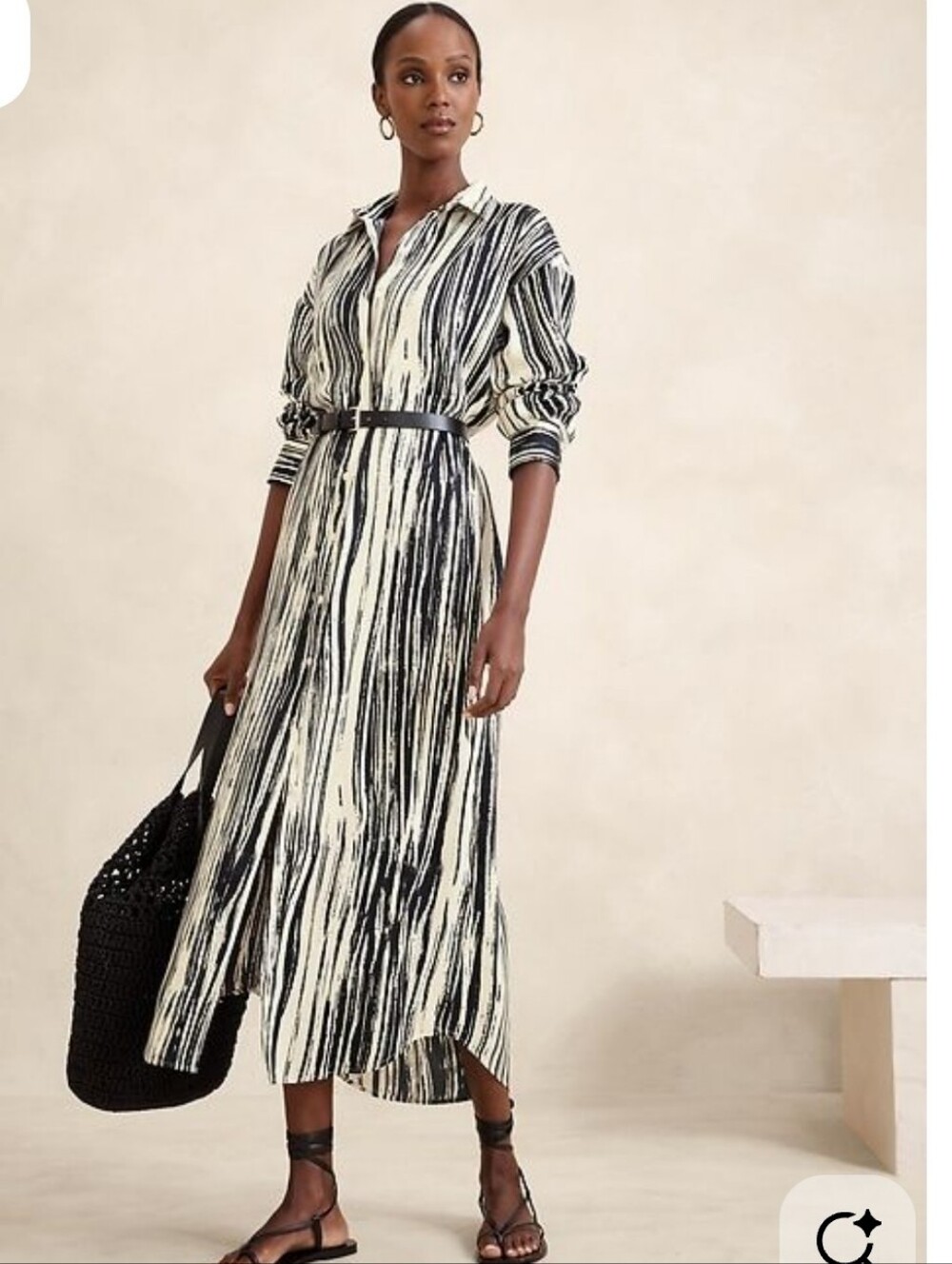 Tie-Waist Maxi Shirtdress | Banana Republic Factory